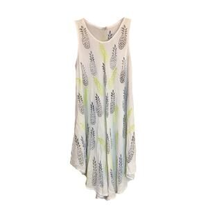 Seven Islands Gauze Dress Sleeveless Pineapple Light Sundress Cover-up Tank OS